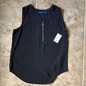 Apt. 9 Black Sleeveless Blouse with Ring Zipper